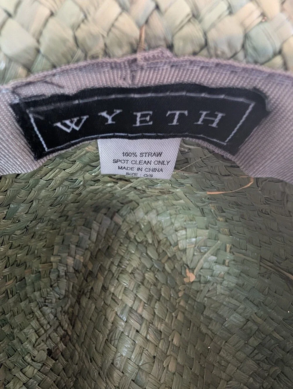 Wyeth Woven Grass‎ Rancher Hat Green OS